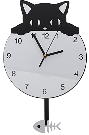 Artibetter Küchenuhr Retro Non- Non Stiller Fisch für Animal D Kätzchen Kinderzimmer mit Betrieben: Küche Katze Acryl Dekoriert Dekorativ Verzierung Kätzchen: Ticken Wanduhr Küche