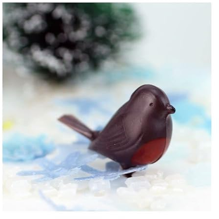 LGT Brown Robin Christmas Cake Decoration/Topper/Pics. Great for Christmas Cupcakes or Celebration Cakes (12 x Dark Brown Robins)