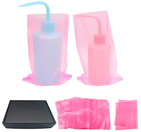 300pcs Tattoo Wash Bottle Bags,6inX9in Black Thicken Odorless Disposable Squeeze Bottle Bags,for Tattoo Bottles Tattoo Supplies Tattoo Kits (pink)