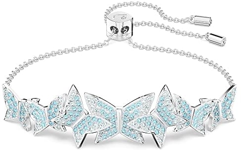Swarovski Lilia Armband, Rhodinierter Damenarmreif mit verspielten Schmetterlingsmotiven und strahlenden Kristallen