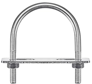 sourcing map Runde U Bolzen M8 Bügelschraube 65mm x 90mm U Schrauben Bügel mit Mutter Platte Unterlegscheiben 304 Edelstahl Gewindebügel zum Befestigen Kabel Rohr Rundstangen Seile Anhänger