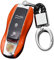 KUNIO Coque de clé Compatible avec Porsche 718 911 Carrera 918 Spyder Boxster 981 Cayenne 92A Cayman 981 pour Macan pour Panamera 970 Coque ABS Porte-clés de Voiture Orange