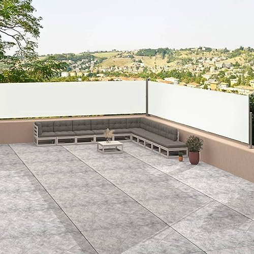 WIFESE Toldo Lateral retráctil Crema 117x1200 cm Toldo Horizontal Exterior Toldos Cortavientos Toldos Laterales Exterior Separador Terraza Exterior Toldo para Patio Balcon Jardin Elegante Y Sencillo