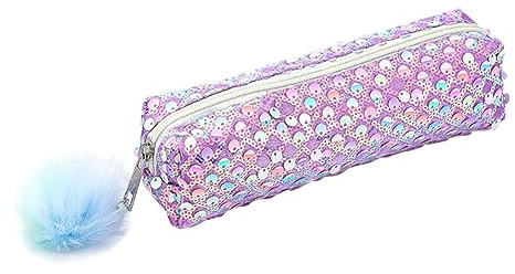 ISAKEN Federmäppchen mit Pailletten, Kinder Federmappe Stifte Marker Kugelschreiber Glitzer Federmappe Kosmetiktasche Pencil Case für Mädchen Frauen Schüler Schule Bürobedarf