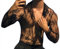 AIEOE Men's See-Through Tops Sheer Long Sleeve T-Shirt Mesh Hollowed Out Shirt Sexy Clubwear Black 03 UK Size L/Label Size XL
