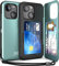 TORU CX SLIM for iPhone 15 Case Wallet | Protective Shockproof Heavy Duty Cover with Hidden Card Holder & Card Slot | Mirror & Wrist Strap Included - Green