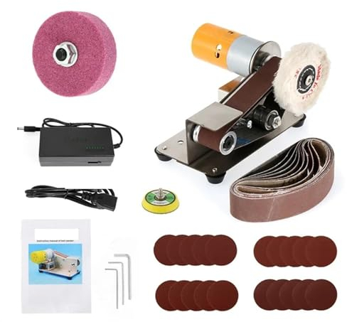 mola affilacoltelli Mini levigatrice elettrica a nastro levigatrice smerigliatrice multifunzionale levigatrice a nastro 7 marce regolabile affilatrice for bordi (Color : 110V)