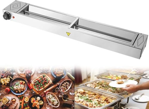 BOVDC Wärmelampe Küche Gastro, Wärmelampe Speisen Einstellbare Temperatur | Edelstahl Wärmebrücke Küche Gastro, Speisenwärmer Lampe für Buffet, Hängende Lebensmittel Wärmelampe Essen Küche Restaurant