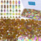 LITMIND Braune schillernde Buntglas-Mosaikfliesen zum Basteln, 240 Stück, 5 Formen gemischt (Rechteck, Dreieck, Raute, Quadrat, Blatt) – Ideal für Mosaikherstellungsprojekte