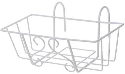 BESPORTBLE 1 Pc Fleur Balcon Suspendu Support Plantes Interieur Etagere Plantes Interieur jardinieres extérieur aneth Vert Balustrade la barrière Pot de Fleur décorer Fer forgé Blanche