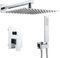 Solepearl 10 Zoll Regendusche Unterputz Duscharmatur Set Chrom, Unterputz Duschsystem mit Armatur, Duschset aus Messing mit 2 Funktionen, 25 x 25 cm Eckig Regenduschkopf, Handbrause, Duschgarnitur
