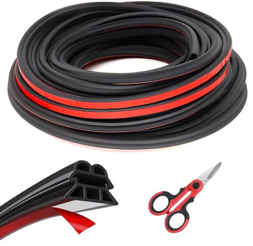 ZIGefofo 10 Meter Joint de Voiture D'étanchéité en Caoutchouc Autocollante avec Ciseaux Joint Fenetre Isolation pour Voitures, Bateaux, Véhicules Récréatifs, Camions et Applications Domestiques