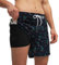 HLVEXH Herren-Badehose, schnelltrocknend, mit Netzfutter und Taschen, Schwarze und grüne Kokosnüsse, Medium