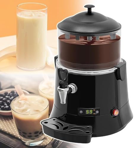 pealiritansemen Electric Chocolate Dispenser Machine, Adjustable Temperature Hot Beverage Warmer, Stainless Steel Material, For Heating Hot Chocolate, Milk Tea, Coffee, Red Wine,5L