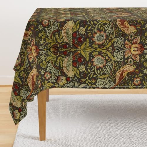 UTURET William Morris Tischdecke – Erdbeerdieb – Damast-Tischdecke mit klassischem Blumenmuster, 152,4 x 274,4 cm