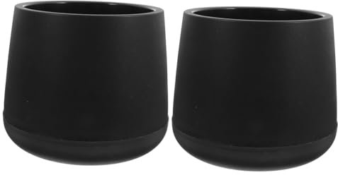 Yardwe 2 Pièces Pot De Fleurs Pot Noir Pots D'Extérieur Pots De Plantes D'Intérieur Petits Pots Pots De Jardinière D'Intérieur Pots De Jardin Jardinières Extérieures pour Patio Pots avec