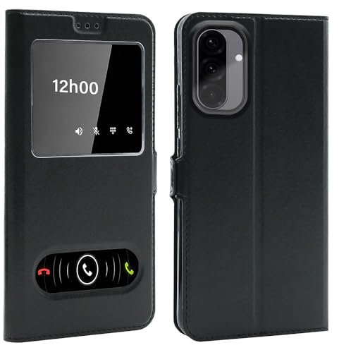 CEKA TECH Coque pour Samsung Galaxy A36 5G (6,64 Pouces), Etui Housse avec FENETRES, Pochette Magnétique pour (Samsung A36 5G, Noir)