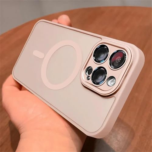DENUVI Coque Armor translucide Mate pour iPhone 16 15 Pro 14 13 12 11 Pro Max pour Chargement sans Fil (pour iPhone 13 Pro/Rose)