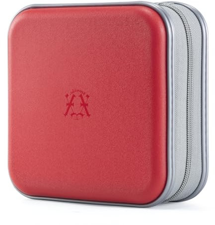 alavisxf xx CD Tasche, 48 DVD Tasche Hartplastik CD Taschen Aufbewahrung Schutzhülle DVD Lagerung CD Tasche für Kinder Auto (Rot48, 48 Kapazität)