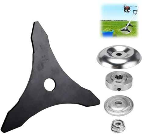CULEO Lame per tagliaerba,1 x accessorio da giardino lama tosaerba 3T punta + 4 x accessorio vite di fissaggio