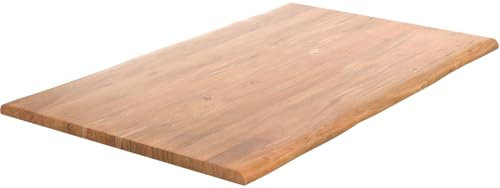 DELIFE Tischplatte Edge 140x90cm S Akazie Natur Live-Edge