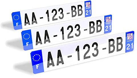 3 personalisierte Kfz-Kennzeichen – zugelassen – SIV 520 x 110 mm – stoßfest, wetterfest und UV-beständig, Kunststoff