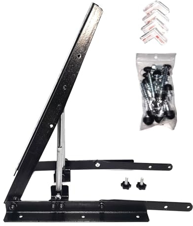 Equerre Support Fixation Mural inclinable 0°/30/45/60° universel avec vérin à gaz, Optimisant le rendement pour panneau solaire de 200/300/400W à fixer au sol, charge sur vérin 22kg avec bracon 30kg