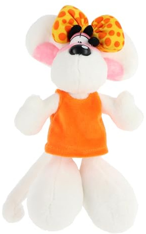 Diddl - Plüschtier Diddlina im orangefarbenen Kleid, 20 cm – Plüschmaus 90er Jahren – niedliches Format – 100% recycelt, umweltfreundlich – Geschenkidee für Kinder & Fan Vintage – Kuscheltier, leicht