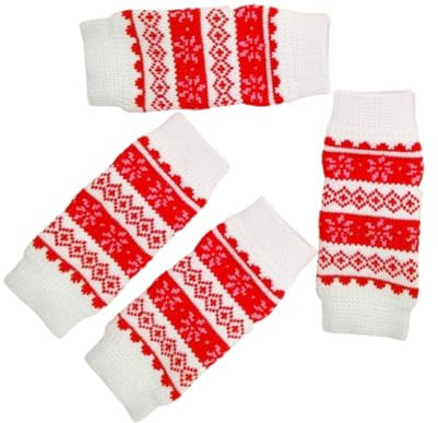 KIXZSAZ 4pcs Dog Leg Warmer Comfortable Exquisite Craft Non-toxic Odorless Cotton Pet Knee Warmer. Pet Knee Socks Dog Socks, Xmas Snow, M