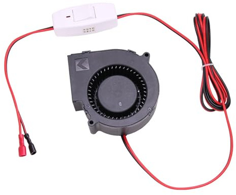 Industrial Low Noise 12V High RPM Fan with Switches Suitable for Indoor Outdoor Heating Equipment and Printer Cooling Heavy Duty Blower for BBQ Grill