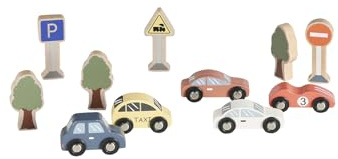 VERTBAUDET Jouet Coffret de Voitures et Accessoires Bois FSC Multicolore TU