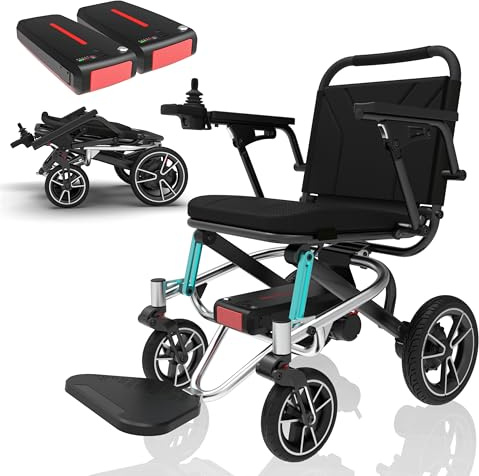2026 New Upgrade 24+ Milen Fauteuil roulant électrique pour adulte avec batterie Li-ion 2 x 10 AH Li-Ion All Terrain Power, fauteuils roulants motorisés légers et portables pour adultes et personnes