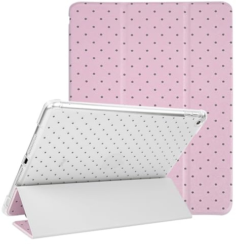 Lovmooful Funda para iPad Air 3a Gen (10.5, 2019) / iPad Pro 10.5 (2017) con Portalápiz Bonito Polka Dot Lunares Colorido Floral Diseño TPU Blando Funda con Soporte Tríptico Protectora-Rosa