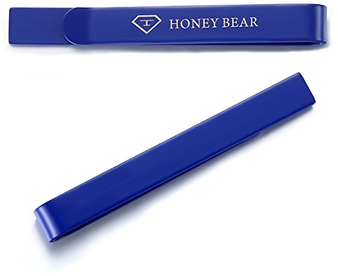 HONEY BEAR Homme Pinces à Cravate - Taille Normale Cadeaux de Mariage d'affaires,5.4cm (Bleu 5.4cm)