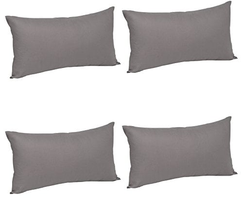 WOLTU® 4X Kissenbezug Kissenhülle Baumwolle mit Reissverschluss, 4er Set Sofakissen Dekokissen Kopfkissen Hülle Bezüge Bezug, 40x60 cm, Dunkel Grau