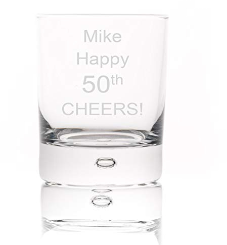 EIO Gifts Personalised 8oz Tumbler Whisky/Mixer Glass Silk Lined Presentation Box - Engraved with Your Custom Text