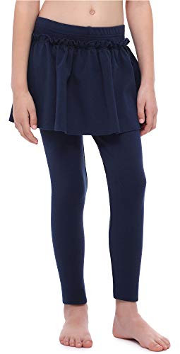Merry Style Mädchen Lange Leggings aus Baumwolle mit Rock MS10-255 (Marine, 122 cm)