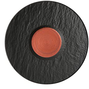 Villeroy und Boch - Manufacture Rock Glow Kaffeeuntertasse, Unterteller aus Premium Porzellan in erfrischendem Kupfer und Schwarz, spülmaschinenfest