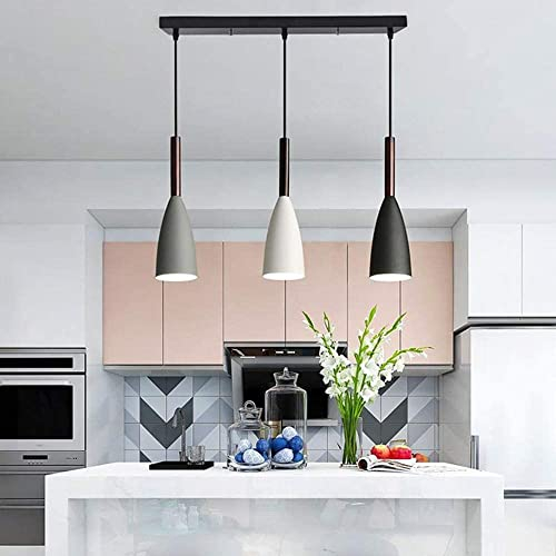 RUIBO Nordic Pendelleuchte Einstellbarer Hängedraht für Wohnzimmer Küche Cafe 3 Köpfe Minimalistische Pendelleuchte Deckenleuchte,E27 (Glühbirne nicht enthalten)