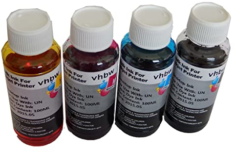 vhbw 4X Encre de Recharge Compatible avec Canon Pixma G4510, G4511 imprimante - Kit de Recharge Dye Cyan, Dye Magenta, Dye Noir, Dye Jaune