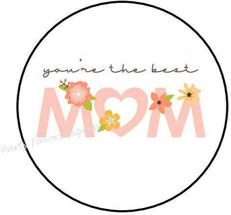 2cmØ 32-Stück! Aufkleber Sticker Briefumschlag-Siegel Post rund YOU'RE BEST MOM MOTHER'S DAY Du bist beste MOM MOTHER'S DAY R455