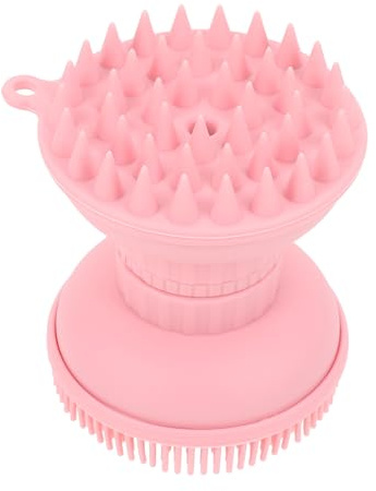 1stk Badebürste Haarshampoo-bürste Rosa Silikonschrubber Shampoo-spenderbürste Bürste Für Die Kopfhautpflege Weiche Silikonborsten Pflegen Fräulein Kieselgel Reiniger Handbuch