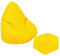 Loft 25 Pouf poire pour gamer, meubles résistant à l'eau, pour intérieur et extérieur, salon, durable et confortable, design ergonomique (pouf + repose-pieds, jaune)
