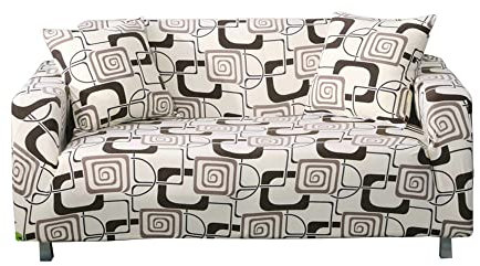 FANSU Stretch Sofabezug rutschfest Sofaüberwürfe mit Armlehnen, Universal All-Inclusive Ecksofa L Form Sofa/Sesselbezug für Hotel Schlafzimmer Zuhause Wohnzimmer (braunes Quadrat,4 Sitzer)