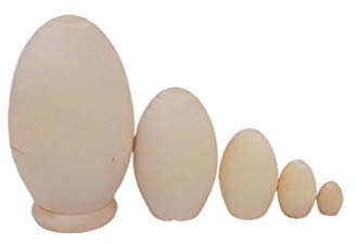 Easnea Russian Dolls Unpainted Nesting Doll Blank Matryoshka Doll for Children Women Men Diy Gifts, Paint Your Own