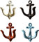 TentHome 4pcs PatèRes Crochets Muraux Antiques En Fonte PatèRes DéCoration Maritime Ancre De Garde-Robe Double Crochet Porte-Manteau Mural Crochets De Jardin Vintage (4 Couleur)