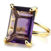 Amethyst Cocktail Ring im 14k Gold - Kunsthandwerklich Gefertigte Lila Ringe für Frauen - Cocktail Ring für Geburtstage, Hochzeiten, Jahrestag Geschenke und Mode Tragen - mit Kasten