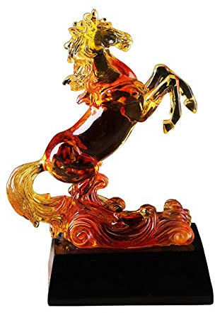 MANQILE Kristall Pferdefiguren Statue Harz Pferd Erfolg Tier Skulptur Briefbeschwerer Tisch Ornament Geschenke Wohnkultur