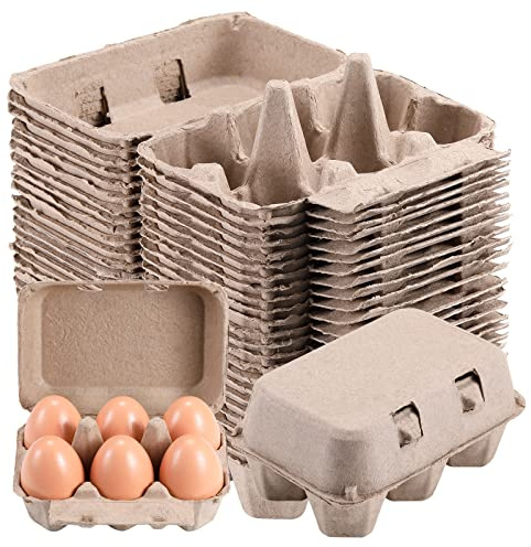Half Dozen Egg Cartons 25 Pack, Paper Pulp Vintage Egg Cartons Cheap Bulk