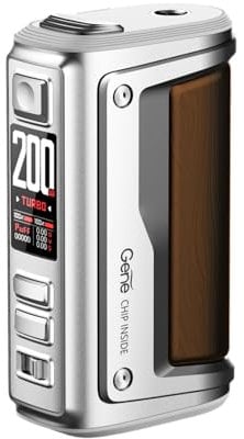 TVDC Argus GT 2 Mod for Voopoo Kits | Powered By Dual 18650 Batteries (not included) | 200W | Type-C Fast Charging | No Nicotine (Silver Grey)